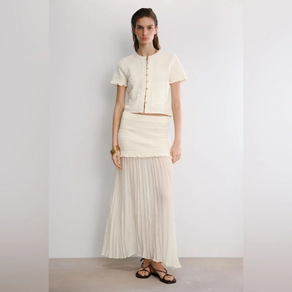 ZARA COMBINED KNIT SKIRT